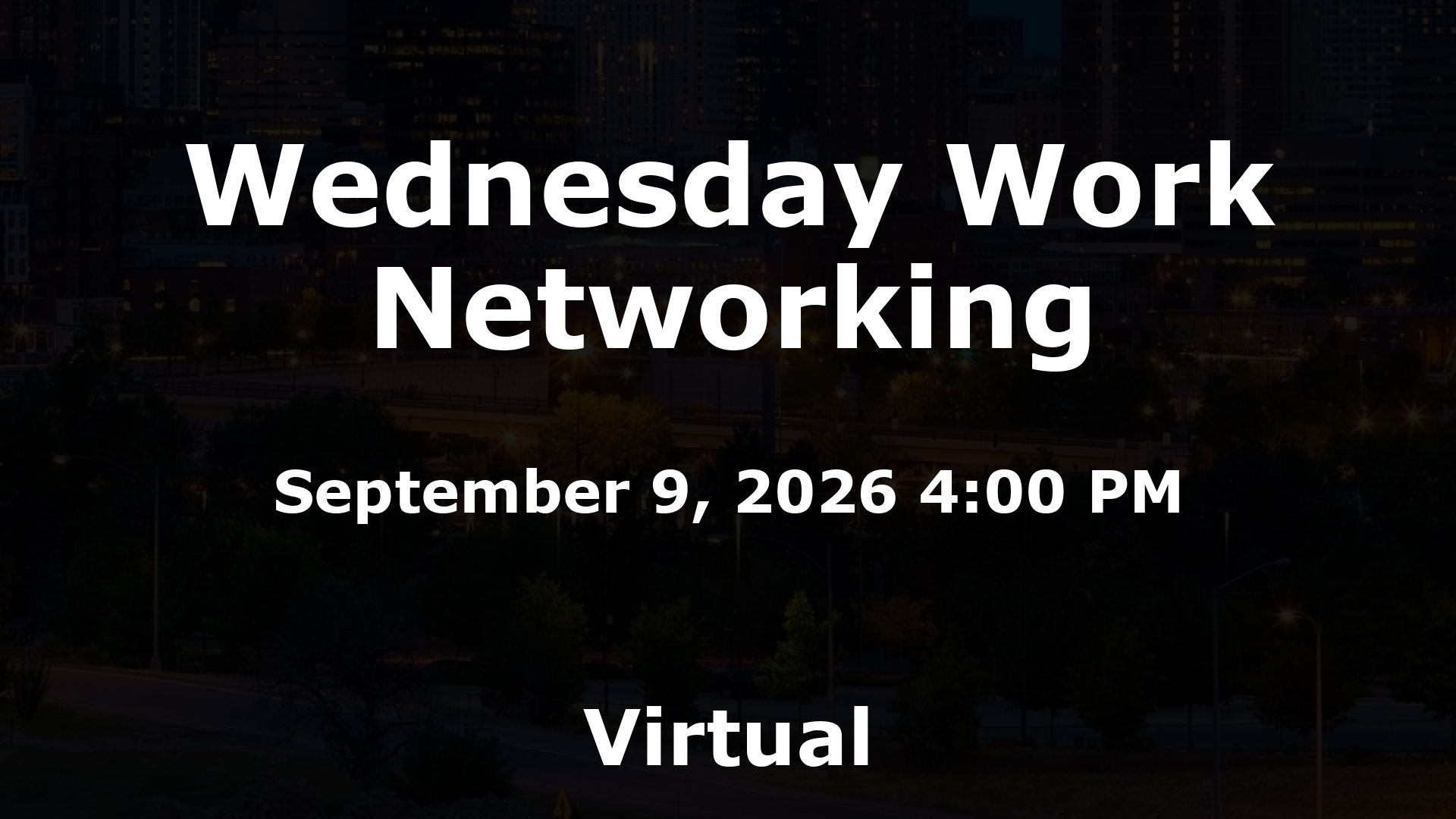 Wednesday Work Networking event image